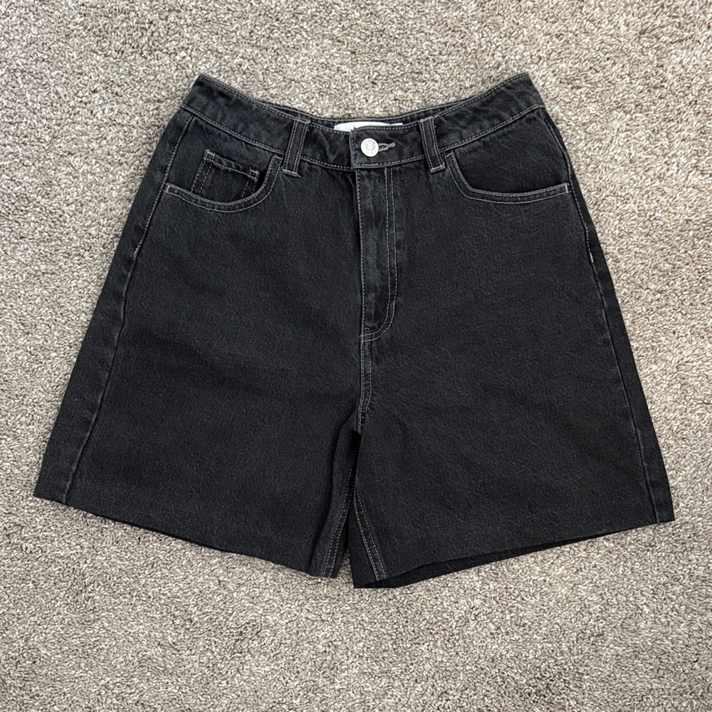 twik Black High-Rise Denim Shorts